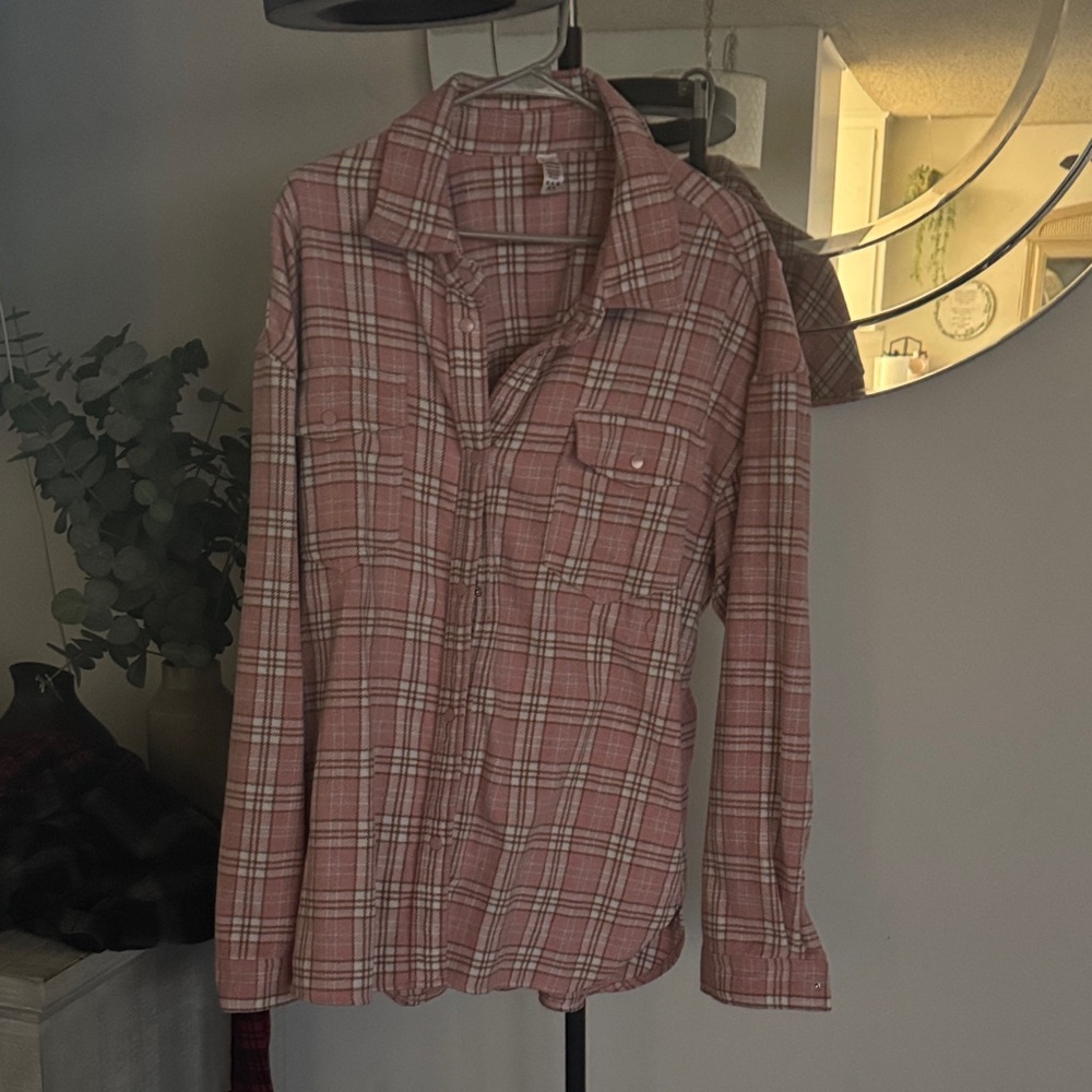 ZYIA Womans Flannel Plaid Shacket XXXL